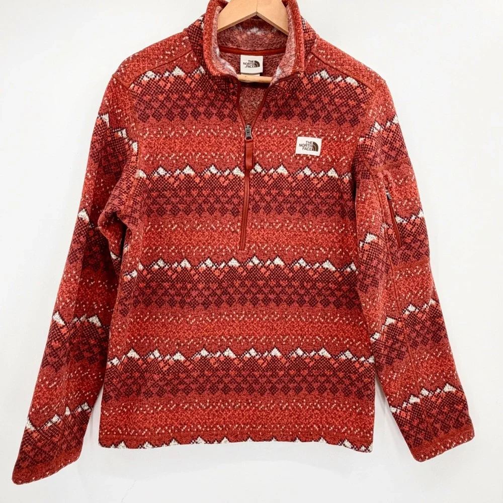 The North Face Gordon Lyons Novelty 1/4 Zip Fleece Brandy Brown Men's M